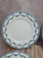 Lot de 6 assiettes à dessert anciennes Salins “petit Trianon” terre de fer bleu 💙🍰