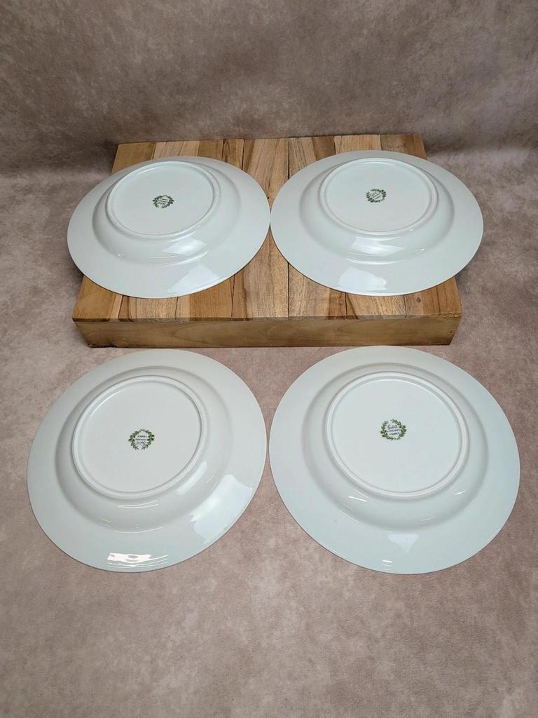 4 assiettes creuses Limoges dorure