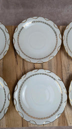 Lot de 6 tasses Gien Yokohama & 6 soucoupes M&s – porcelaine française