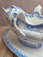 Saucière ancienne Jules Vieillard & Cie Bordeaux – Modèle Guirlande - Faïence fine Xixe