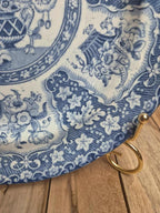Assiette anglaise Xixe décor Filigree Spode – faïence fine bleu blanc vers 1830