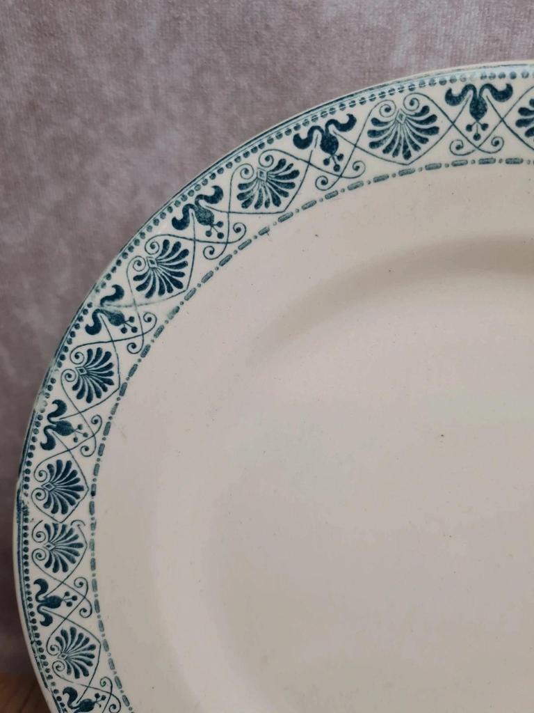 Lot de 2 assiettes plates anciennes Terre de Fer Salins modèle Celtic 💙