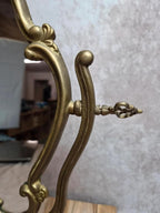 Grand miroir psyché de table en laiton – style Louis Xv rococo – vintage