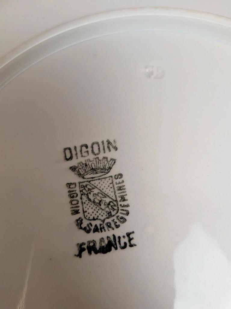 Service à gâteaux vintage Digoin Sarreguemines – 1 plat + 10 assiettes à dessert