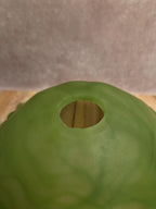 Grand abat-jour vintage en verre marbré vert – forme fleur étoilée – 35 cm