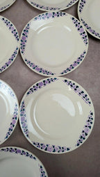 Lot 9 assiettes plates Longchamp Terre de Fer modèle Cannes