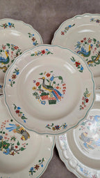 Lot de 5 assiettes creuses Salins décor oiseaux