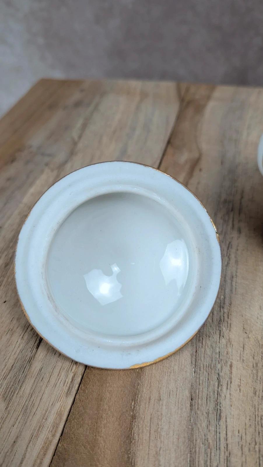 Petite boîte porcelaine Limoges bleu & doré