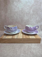 2 grandes tasses à petit déjeuner / chocolat Kg Lunéville avec soucoupes