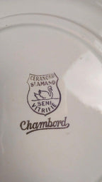 Lot de 5 assiettes plates anciennes Seranord Saint-amand – Modèle Chambord