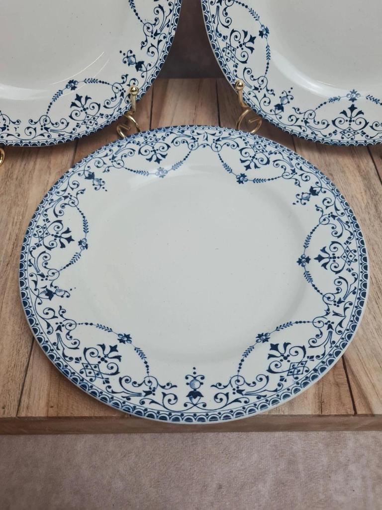 Lot de 3 assiettes à dessert Terre de Fer Hb & Cie – Service Balzac bleu 💙