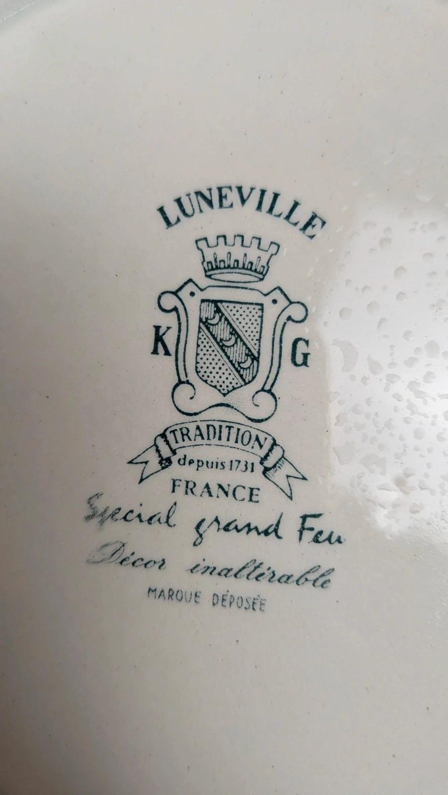 Lot de 5 assiettes creuses Lunéville décor bleu traditionnel