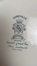 Lot de 5 assiettes creuses Lunéville décor bleu traditionnel