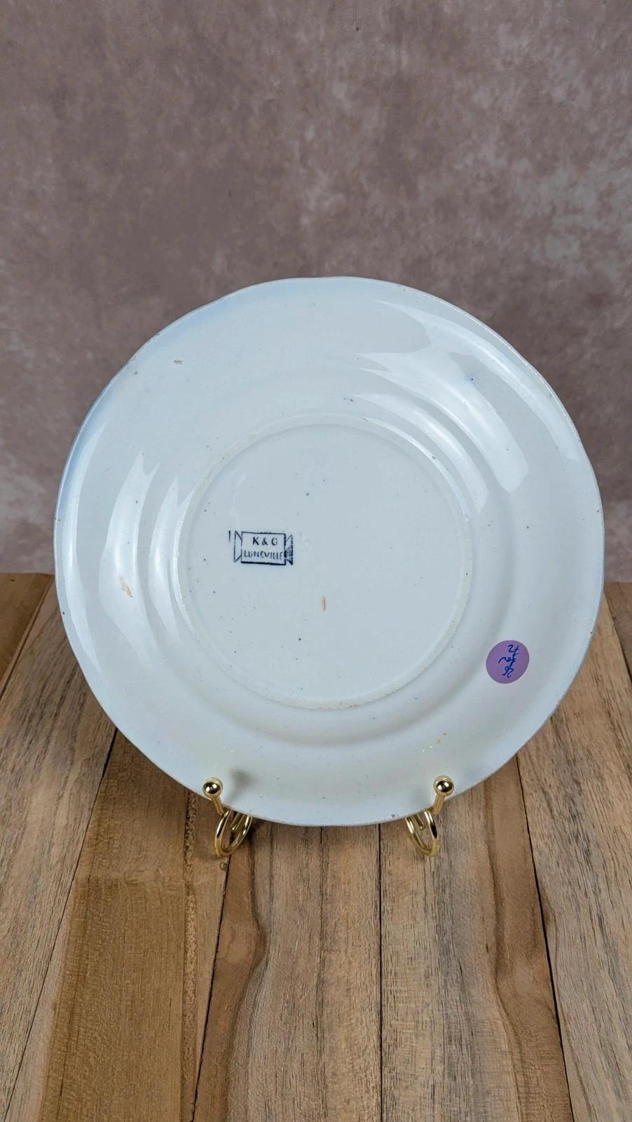 Assiette ancienne K&g Lunéville décor scène asiatique