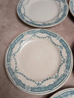 Lot de 5 assiettes à dessert anciennes en terre de fer Moulin des Loups Hamage, modèle Provence