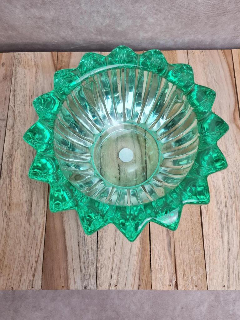 Coupe verre Art Déco vert – attribuée Pierre d’avesn – pièce massive