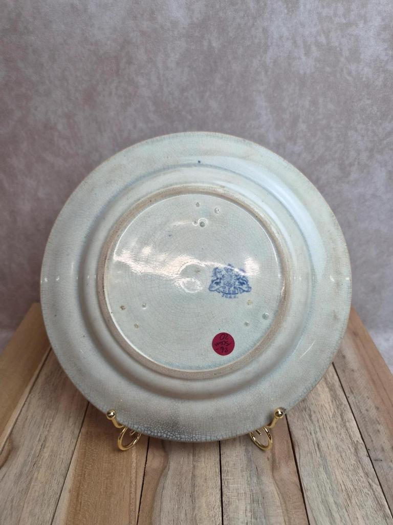 Assiette anglaise ancienne Xixe siècle bleu transferware Cem Clementson Brothers