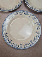 Lot de 7 assiettes plates anciennes Creil et Montereau. Service La Vallières, 23 cm