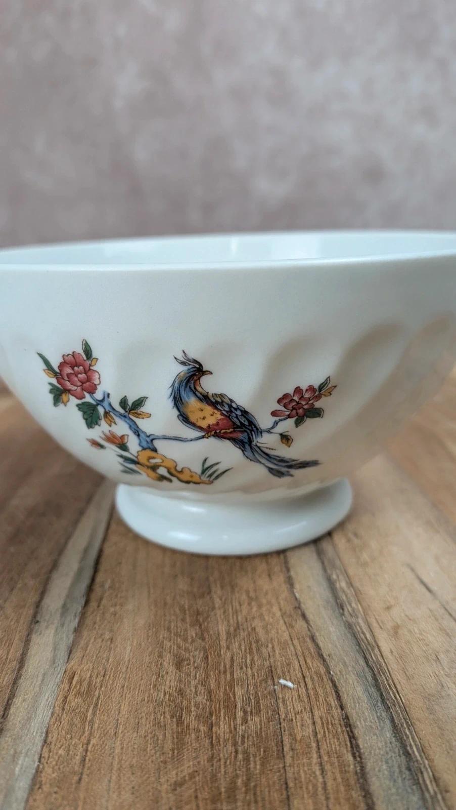 Bol Sarreguemines décor oiseau
