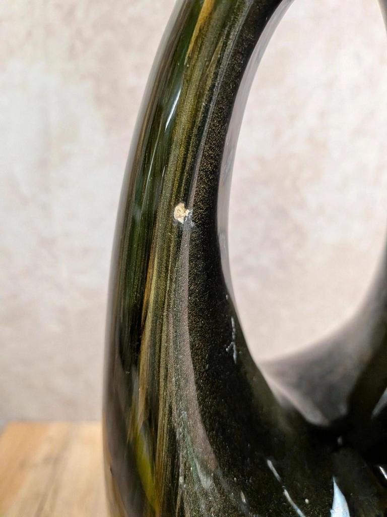 Grand vase pichet Saint-clément – Céramique émaillée verte – Vintage