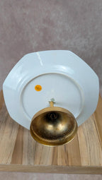 Serviteur 2 étages en porcelaine Schirnding Bavaria doré vintage