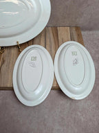 Lot de 3 plats ovales Opaceline Salins liseré doré vintage