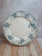 Plat ancien Terre de Fer Hb & Cie Choisy-le-roi modèle Floreal 32 cm