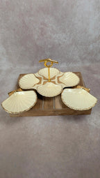 Présentoir coquillage vintage Siloa Paris + 2 coquilles