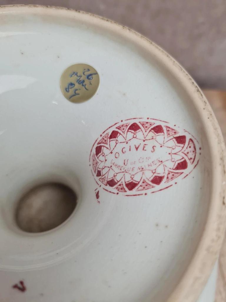 Compotier haut terre de fer Sarreguemines modèle Ogives