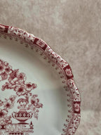 Grand plat ovale Seltmann Weiden Bavaria Theresia rouge – Porcelaine allemande vintage