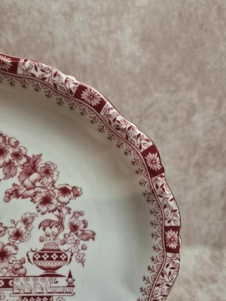 Grand plat ovale Seltmann Weiden Bavaria Theresia rouge – Porcelaine allemande vintage