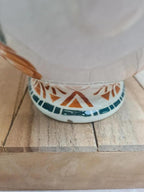 Jardinière Art Déco Moulin des Loups Orchies – décor stylisé vert & terracotta – double anse