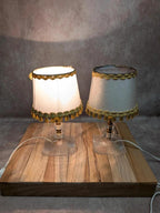 Paire de lampes vintage plexiglas & métal doré