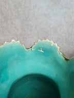 Paire de vases barbotine Francis Mas 🌸 céramique verte fleurs Art nouveau