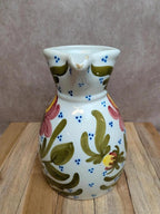 Pichet ancien en faïence décor floral peint main – esprit campagne
