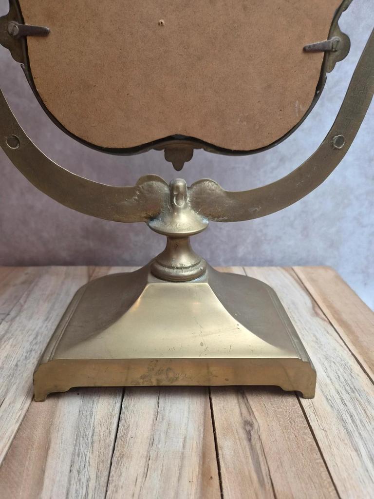Grand miroir psyché de table en laiton – style Louis Xv rococo – vintage