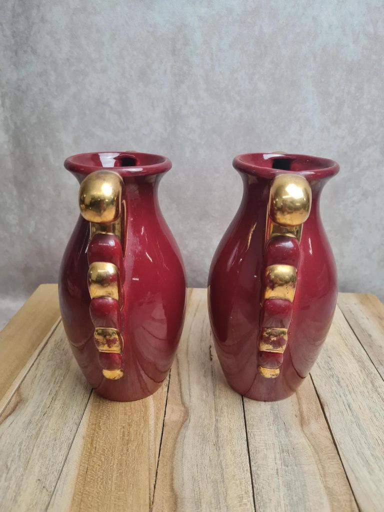 Paire de vases vintage Pl France – manufacture Poët-laval – modèle V38 bis 🌺