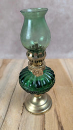 Lot de 2 lampes à huile vintage vertes