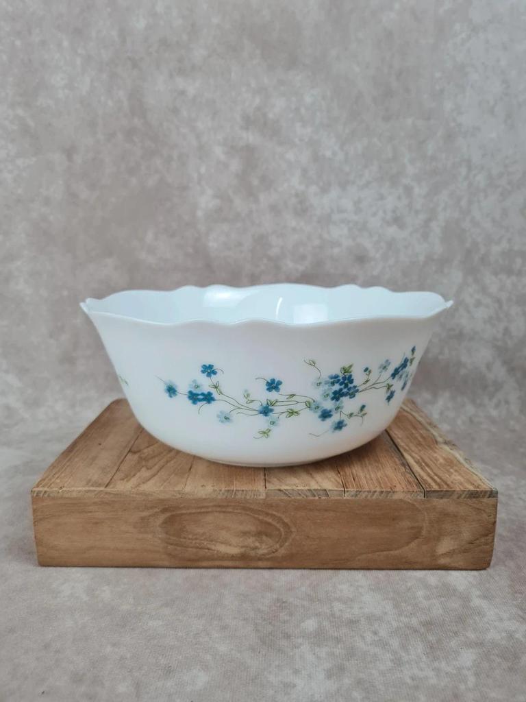 🍃 Grand saladier vintage Arcopal – modèle Myosotis années 70