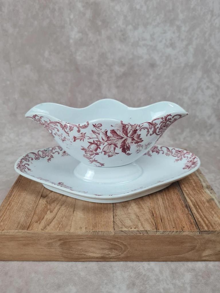 🌿 Élégante saucière ancienne en terre de fer 🌿