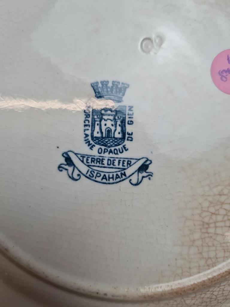 Assiette terre de fer Gien modèle Ispahan décor oriental ancien 💙