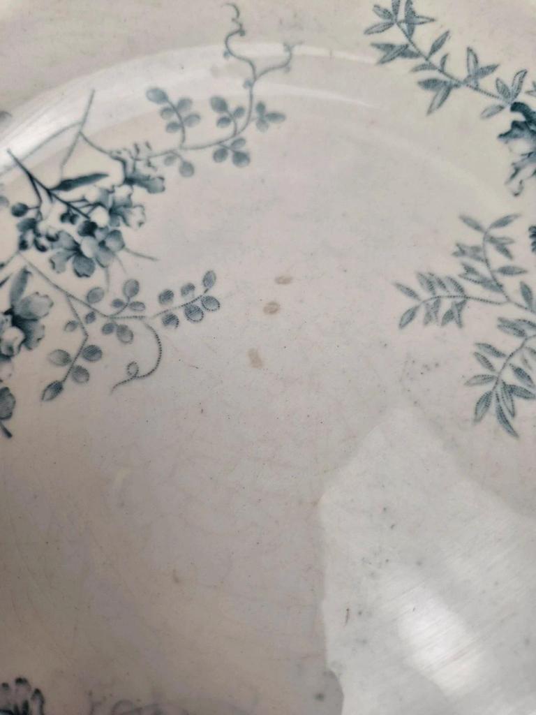 Lot de 2 assiettes plates anciennes Terre de Fer – Hippolyte Boulenger & Cie – modèle Roscoff