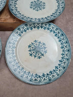 Lot de 6 assiettes plates Badonviller – modèle “oriental” 🩵