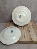 Lot de 2 assiettes anciennes Terre de Fer Gien – modèle Cactus
