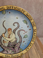 Assiette murale humoristique Glen Baxter Poole Pottery Angleterre
