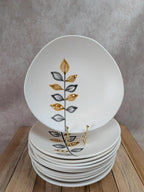 Lot de 11 assiettes à dessert vintage Niderviller – années 70 – style Capron Vallauris