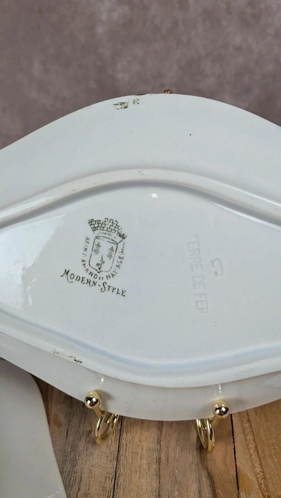 Lot de 3 petits plats anciens Saint-amand – Terre de fer – Modèle Modern Style