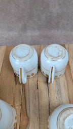 Lot de 6 tasses anciennes Vieux Paris et leurs 6 soucoupes dorées