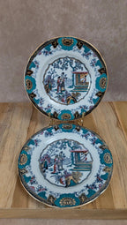 Deux assiettes à dessert Boch Frères – Modèle Canton