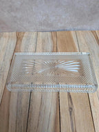 Beurrier vintage verre et métal argenté